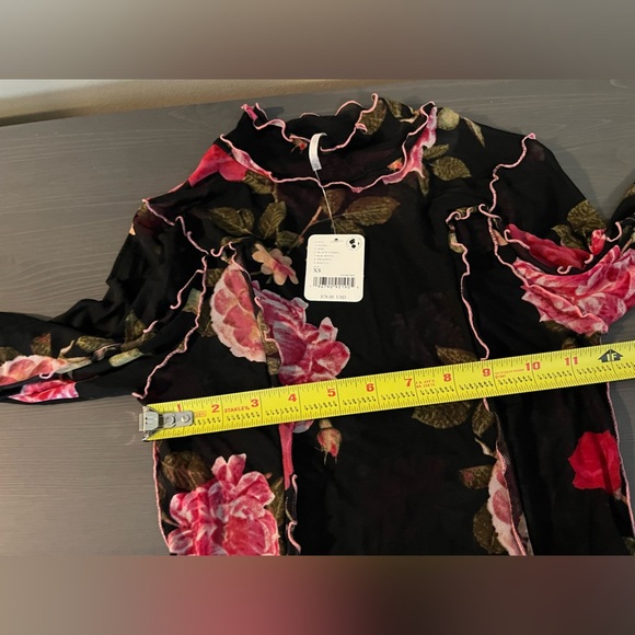 Free People Charlie Printed Mesh Top NWT - Picture 11 of 12